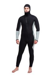 Гидрокостюм Монодайвинг мужской 7мм нейлон/нейлон черно-серый