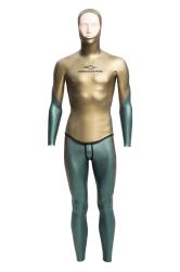Гидрокостюм Фридайвинг Aquamen 1,5 мм голый золото-зеленый/ультраспан